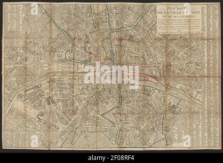 Plan routier de la ville de Paris by Charles Picquet, 1814 - Stanford ...