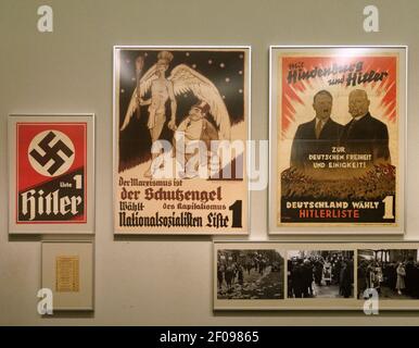 Nazi era Vote Hitler posters in the German History Museum Stock Photo