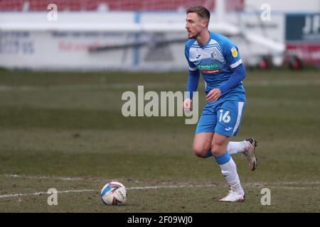 BARROW IN FURNESS. MARCH 6TH Tom Beadling of Barrow during the Sky Bet League 2 match between Barrow and Mansfield Town at the Holker Street, Barrow-in-Furness on Saturday 6th March 2021. (Credit: Mark Fletcher | MI News) Credit: MI News & Sport /Alamy Live News Stock Photo