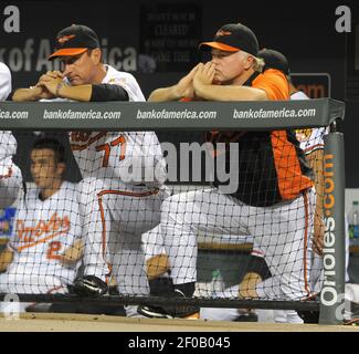 Los Angeles Angels bench coach Rob Picciolo fills in as manager for Mike  Scioscia against the Atlanta Braves at Angel Stadium in Anaheim, California  on May 22, 2011. The Angels won 4-1.