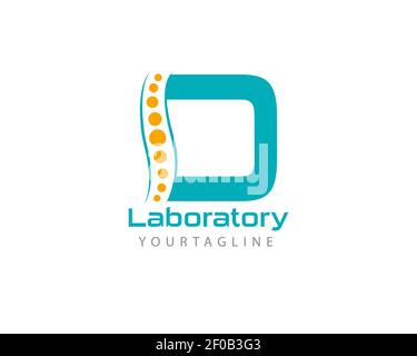 Initial laboratory alphabet letter D Stock Vector