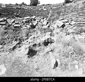 The old  temple and theatre in termessos antalya turkey asia sky and ruins Stock Photo