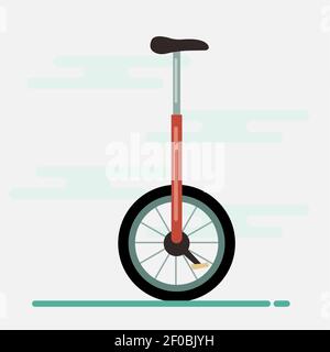 unicycle vector illustration in flat style Stock Vector