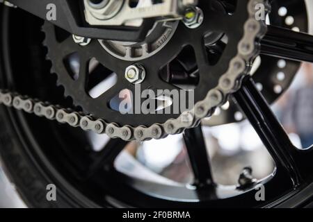 Motorcycle drive chain Stock Photo