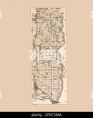 Plat book of Washington County, Minnesota - showing township plats, city and village plats, sub-division plats, and county map - compiled from official records Stock Photo