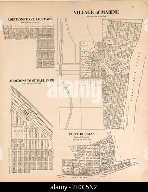 Plat book of Washington County, Minnesota - showing township plats, city and village plats, sub-division plats, and county map - compiled from official records Stock Photo