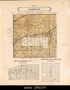 Plat book of Washington County, Minnesota - showing township plats, city and village plats, sub-division plats, and county map - compiled from official records Stock Photo