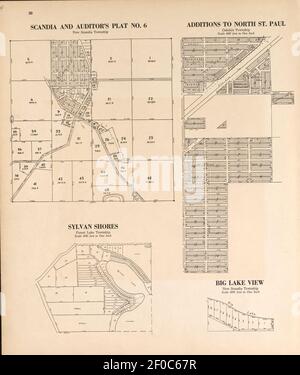 Plat book of Washington County, Minnesota - showing township plats, city and village plats, sub-division plats, and county map - compiled from official records Stock Photo