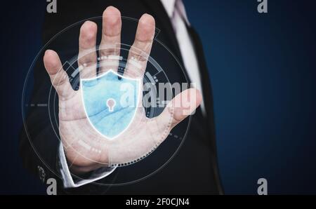 Cyber security and online business, and data protection technology Stock Photo