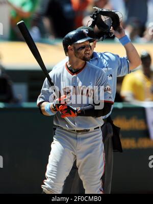 American League's Joe Mauer of the Minnesota Twins at bat during the MLB  baseball Home Run Derby in St. Louis, Monday, July 13, 2009. (AP Photo/Jeff  Roberson Stock Photo - Alamy