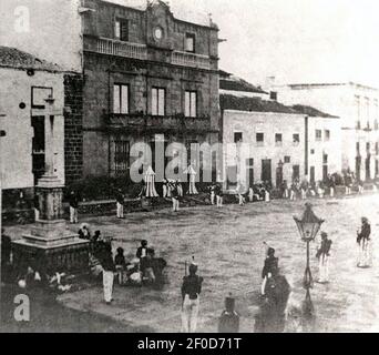Plaza de La Candelaria 1864. Stock Photo