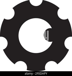 Industrial business company logo design with using gear icon vector template Stock Vector