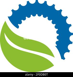 Industrial business company logo design with using gear icon vector template Stock Vector