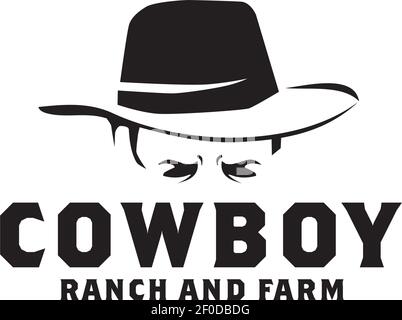 Black cowboy logo design vector template Stock Vector