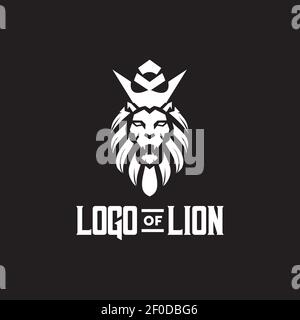 Lion head logo design vector template Stock Vector