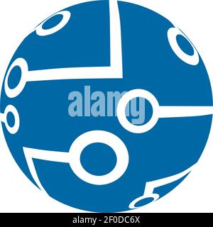 halftone globe 3d logo design inspiration vector template Stock Vector
