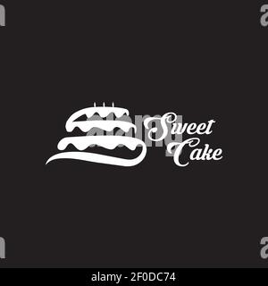 Cake shop logo design with incorporated S letter and cake symbol design template Stock Vector