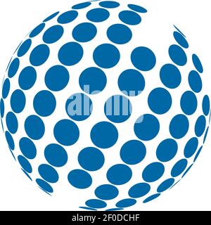 halftone globe 3d logo design inspiration vector template Stock Vector