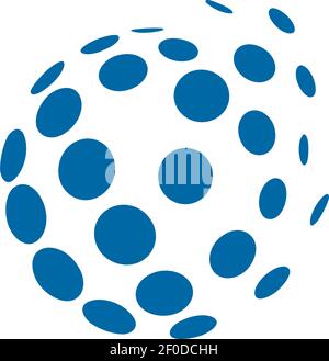 halftone globe 3d logo design inspiration vector template Stock Vector