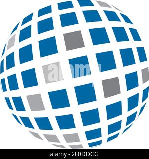 halftone globe 3d logo design inspiration vector template Stock Vector
