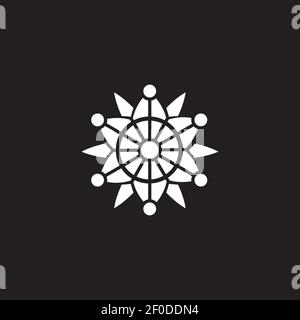 Flower ornament logo design vector illustration template Stock Vector