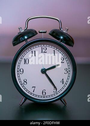 black vintage or retro alarm clock Stock Photo