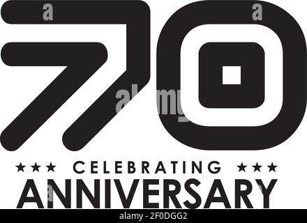 70th year celebrating anniversary emblem logo design vector template Stock Vector