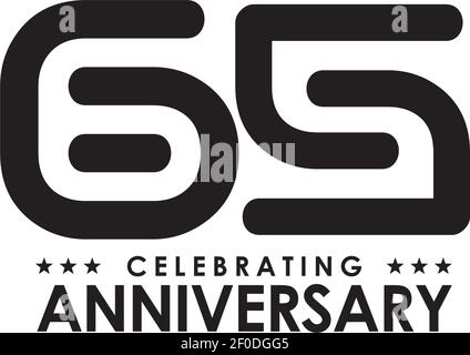 Happy birthday number 65, greeting card for sixty five year in modern