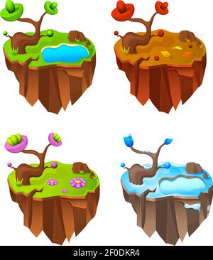 vector of colorful four seasons icons isolated on white Stock Vector ...
