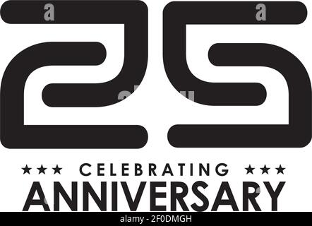 25th year celebrating anniversary emblem logo design vector template Stock Vector