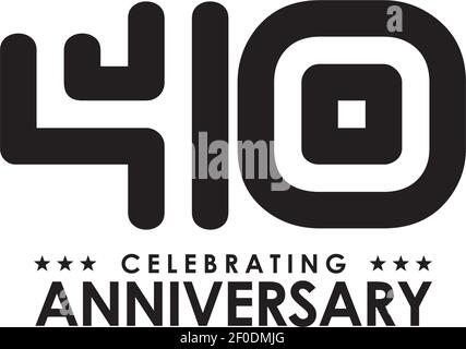 40th year celebrating anniversary emblem logo design vector template Stock Vector