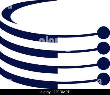 Technology icon logo design with using atoms hub icon logo design vector illustration template Stock Vector