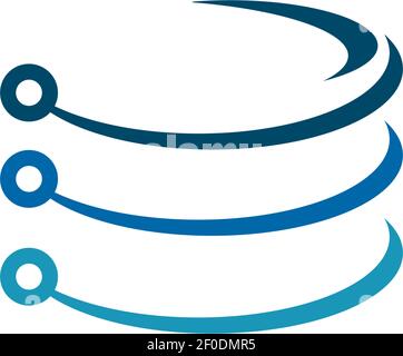 Technology icon logo design with using atoms hub icon logo design vector illustration template Stock Vector