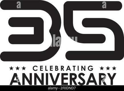 35th year celebrating anniversary emblem logo design vector template Stock Vector
