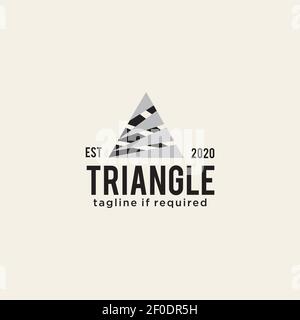 Simple triangle logo design icon template Stock Vector