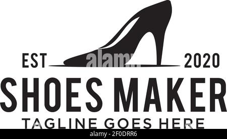 Shoes maker logo design vector template Stock Vector