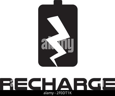 Plant recharge logo design with leaf and battery icon vector template Stock Vector