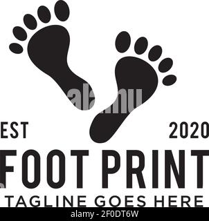 Foot print logo design vector template Stock Vector