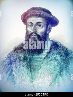 Portuguese navigator Ferdinand Magellan, 16th Century Stock Photo