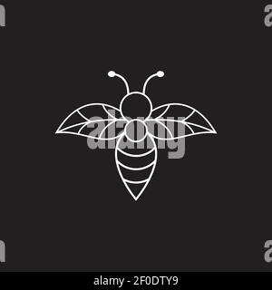 Bee icon logo design vector template Stock Vector