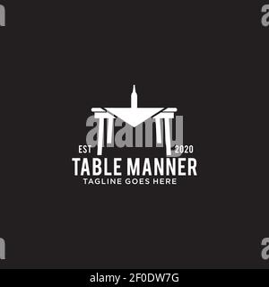 Table manner logo design vector template Stock Vector