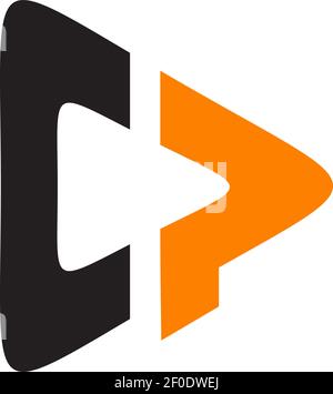 Simple C and P letter logo design vector template Stock Vector