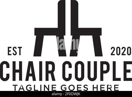 A couple of chair logo design template Stock Vector