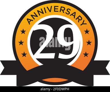 29th year anniversary logo design template Stock Vector