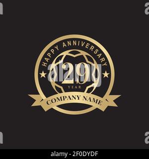 29th year anniversary logo design template Stock Vector