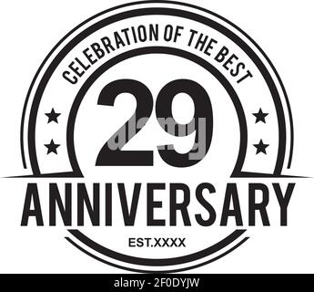 29th year anniversary logo design template Stock Vector
