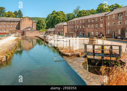 Cromford Mill water-powered cotton spinning mill in Cromford, Derbyshire, England Stock Photo