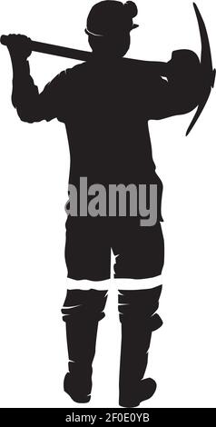 Gold miner logo design pick axe vector template Stock Vector