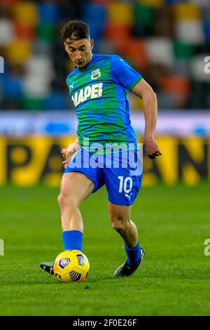 Udine, Italy. 06th Mar, 2021. Filip Djuricic (US Sassuolo) during Udinese Calcio vs US Sassuolo, Italian football Serie A match in Udine, Italy, March 06 2021 Credit: Independent Photo Agency/Alamy Live News Stock Photo