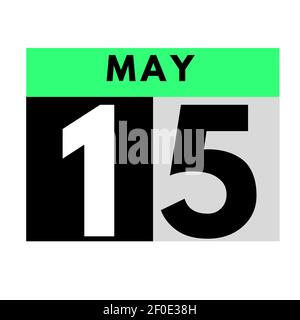 May 15 . flat daily calendar icon .date ,day, month .calendar for the month of May Stock Photo